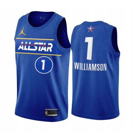 Maglia NBA New Orleans Pelicans Zion Williamson 1 2021 All-Star Jordan Brand Blu Swingman - Uomo